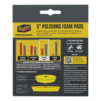 Meguiar's PRO Polierschwamm - Mittel ø 125 mm - gelb, 2 Stk.