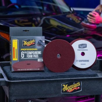Meguiar's PRO Polierschwamm - Stark ø 150 mm - rot, 2 Stk.