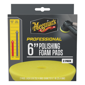 Meguiar's PRO Polierschwamm - Mittel ø 150 mm - gelb, 2 Stk.