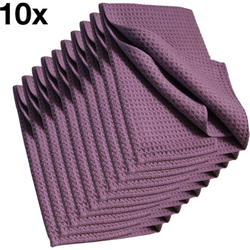 MTS Mikrofaser Waffeltuch, Violett, 40 x 40 cm, 10-er Pack