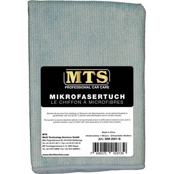 MTS Mikrofasertuch, Hellblau, 40 x 40 cm
