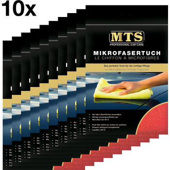 MTS Mikrofasertuch, Frottéegewebe, Rot, 40 x 40 cm, 10-er Pack
