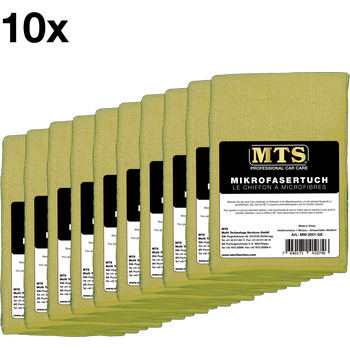 MTS Mikrofasertuch, Hellgelb, 40 x 40 cm, 10-er Pack